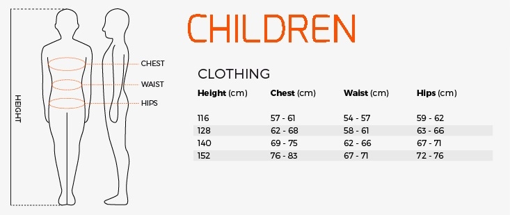 Uniform Ordering Size Chart – Irish Soccer Club