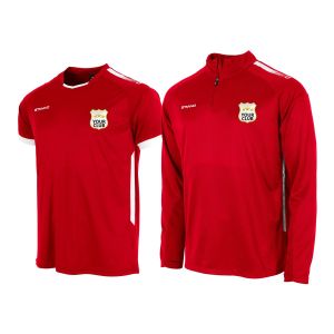 First Half Zip Tracksuit-Red-White-128