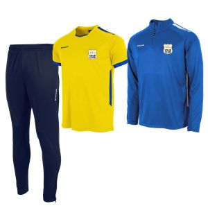 First Half Zip Suit & Tee (3pc)-Royal-Yellow-128