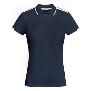 TAMIL TECH POLO - 2-TONE RECYCLED - Ladies Cut-Navy Blue-White-S